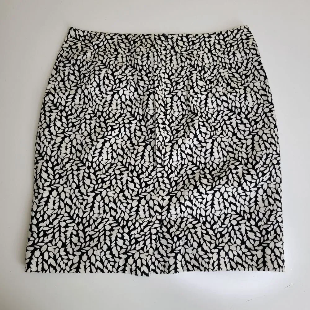 4P LOFT COTTON LINED BLACK & WHITE ZIP SKIRT 4 PETITE - Picture 9 of 11